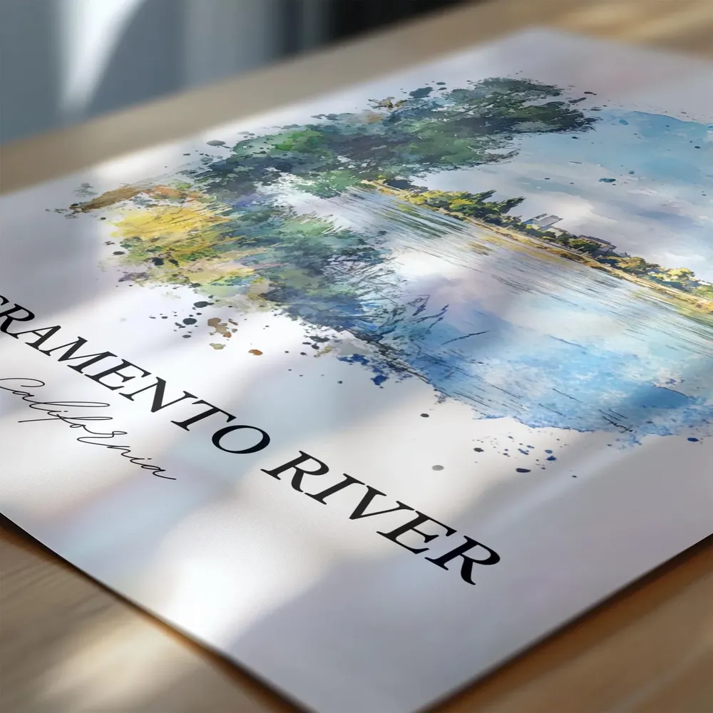 Sacramento River Travel Poster, River Landscape Art Print - Image 6
