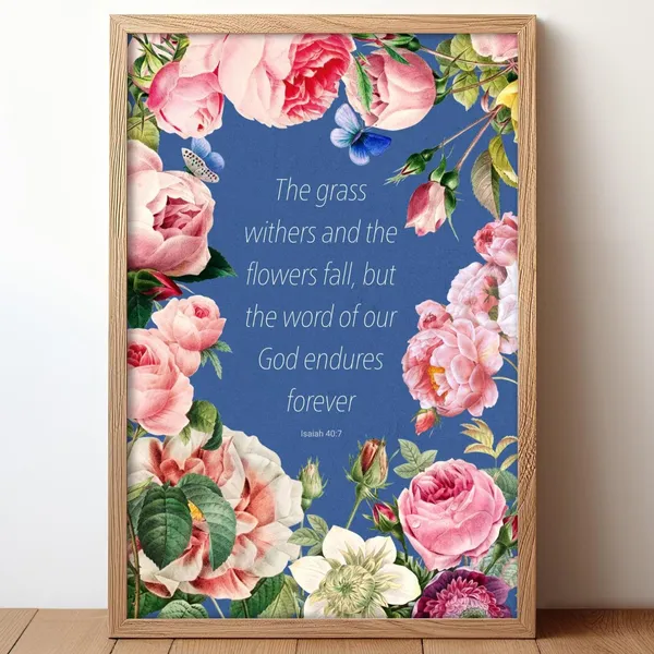 Isaiah Floral Christian Scripture Art Print