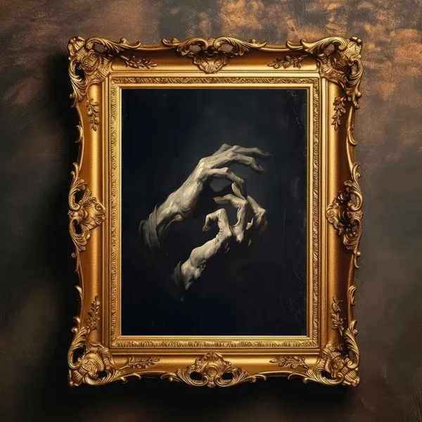 Ethereal Hands Dark Gothic Vintage Oil Painting Print