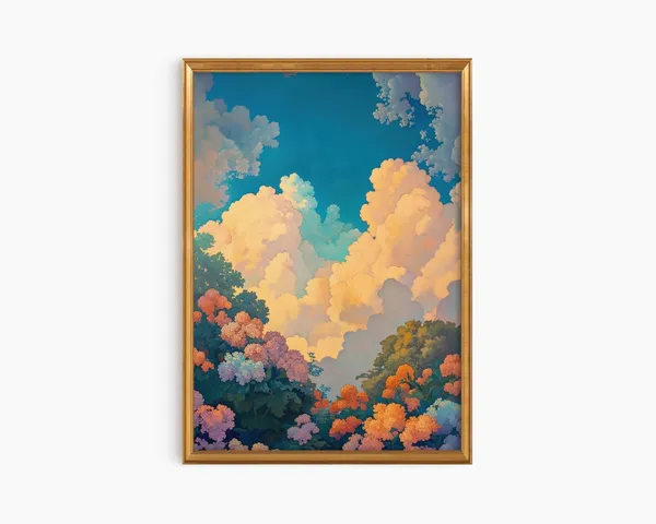 Pastel Clouds Oil Painting Art Print