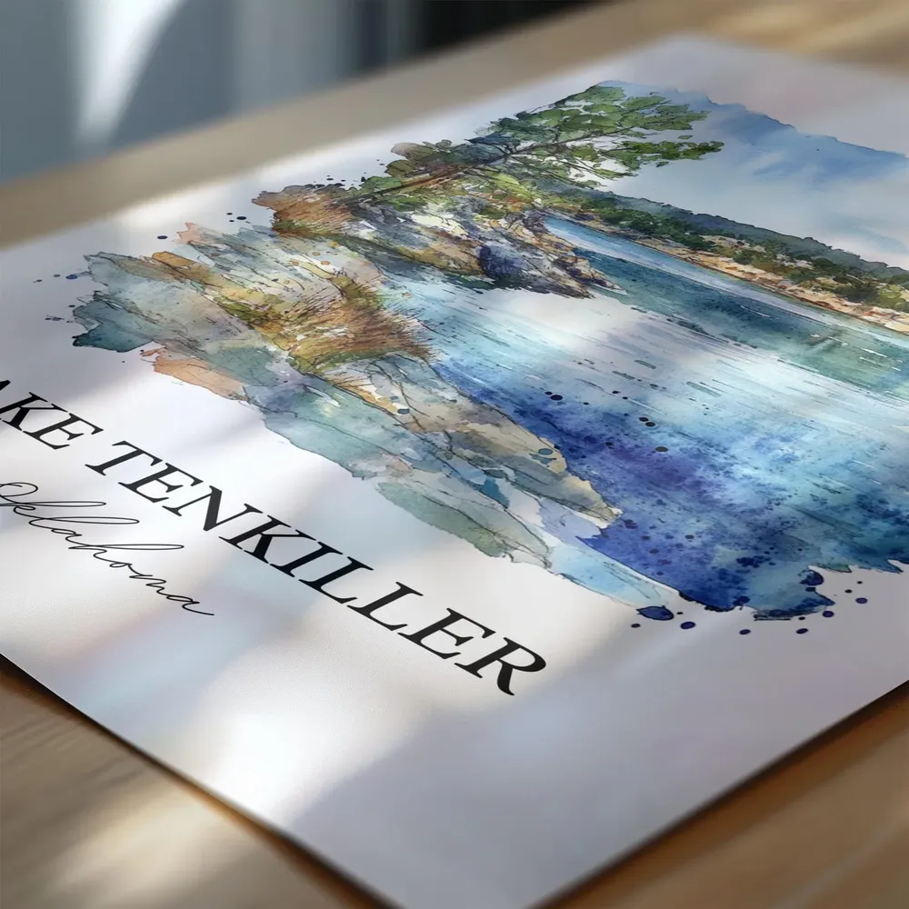 Lake Tenkiller Travel Poster, Oklahoma Art Print - Image 6