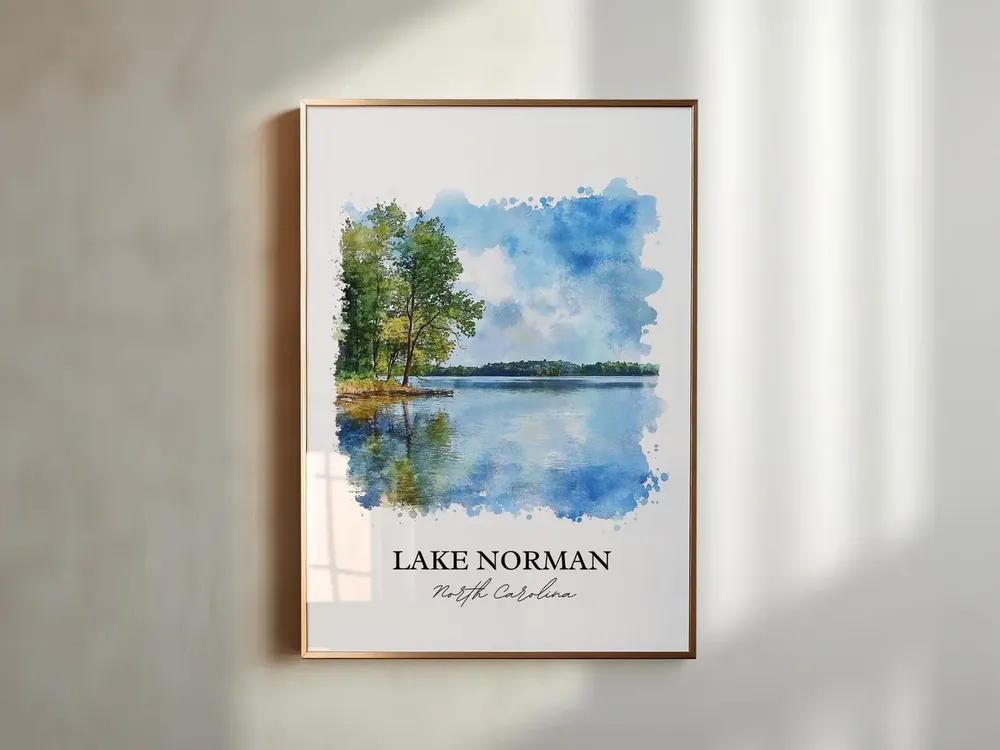 Lake Norman NC Travel Poster, North Carolina Art - Image 5