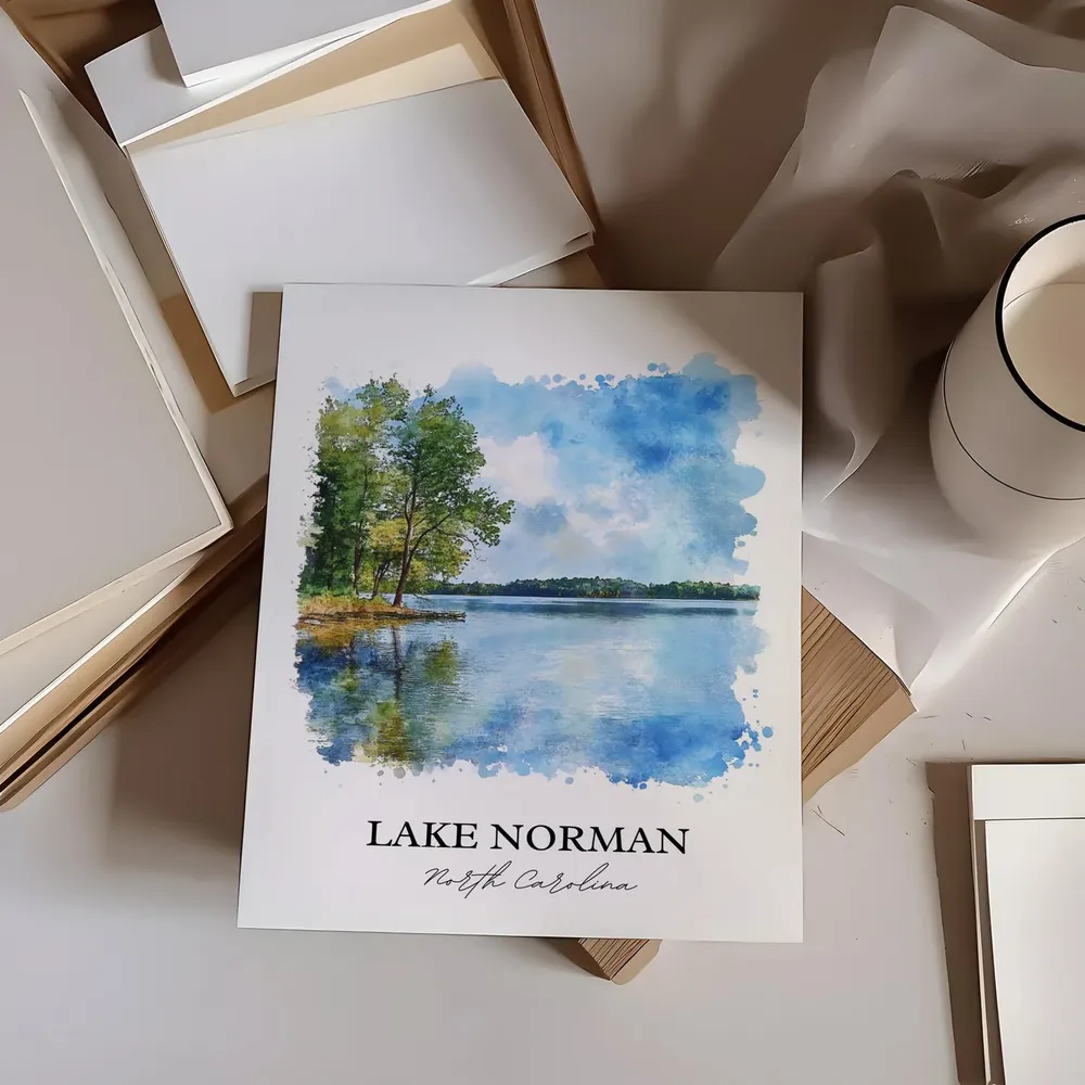 Lake Norman NC Travel Poster, North Carolina Art - Image 3