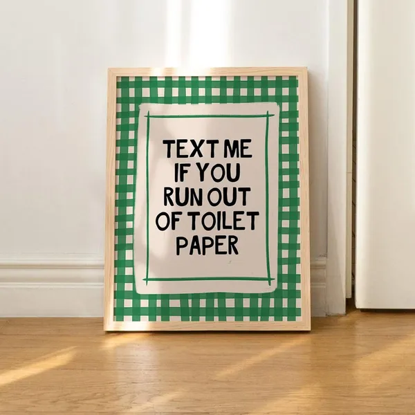 Funny Bathroom Art Print, Green Preppy Decor