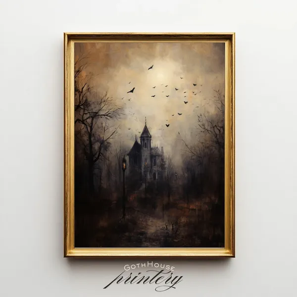 Haunted House Gothic Victorian Mansion Art Print