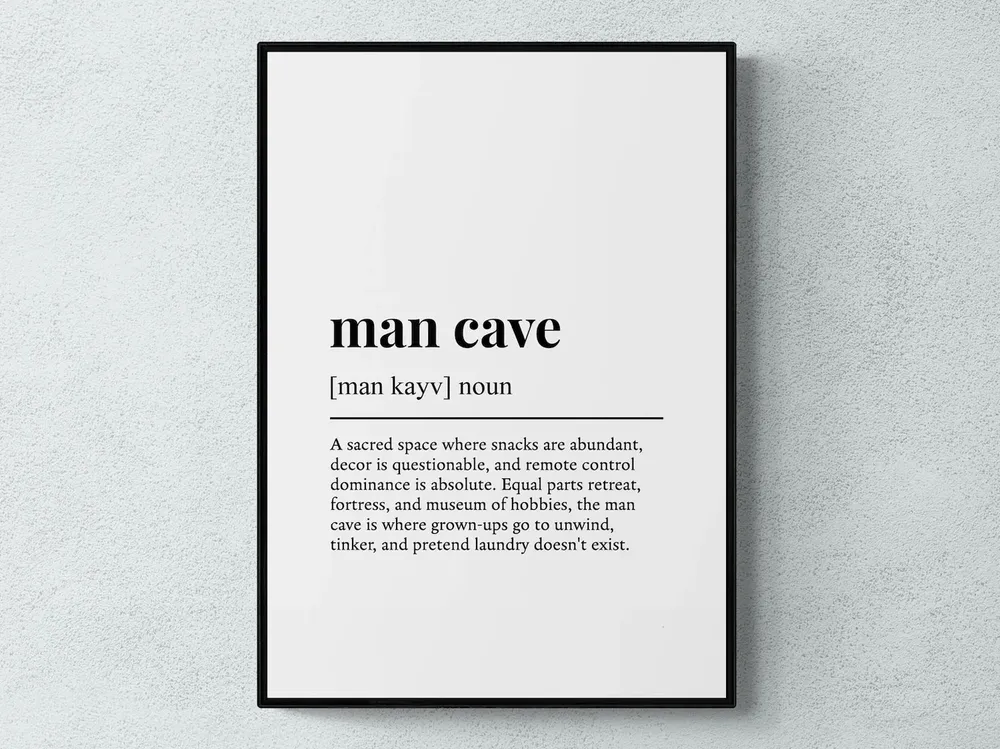 Man Cave Funny Definition Art Print