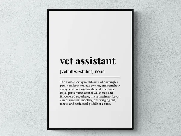 Vet Assistant Funny Definition Job Gift Art Print