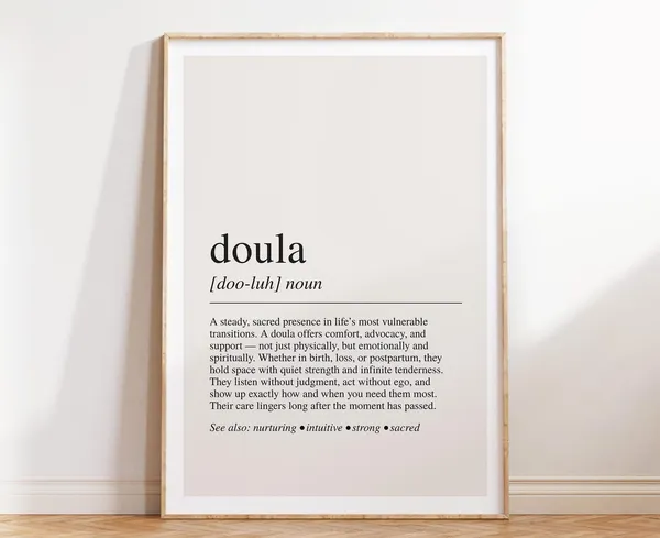 Doula Definition Birth Worker Gift Wall Art Print