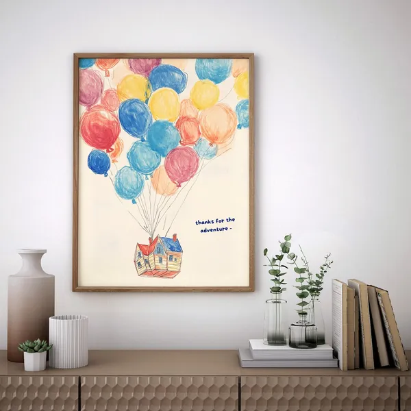 Up Movie Quote Thanks For The Adventure Art Print