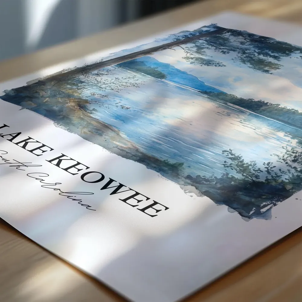 Lake Keowee, South Carolina Watercolor Travel Poster - Image 6