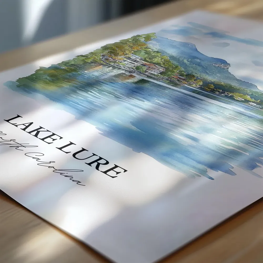 Lake Lure, North Carolina Travel Poster Print - Image 2