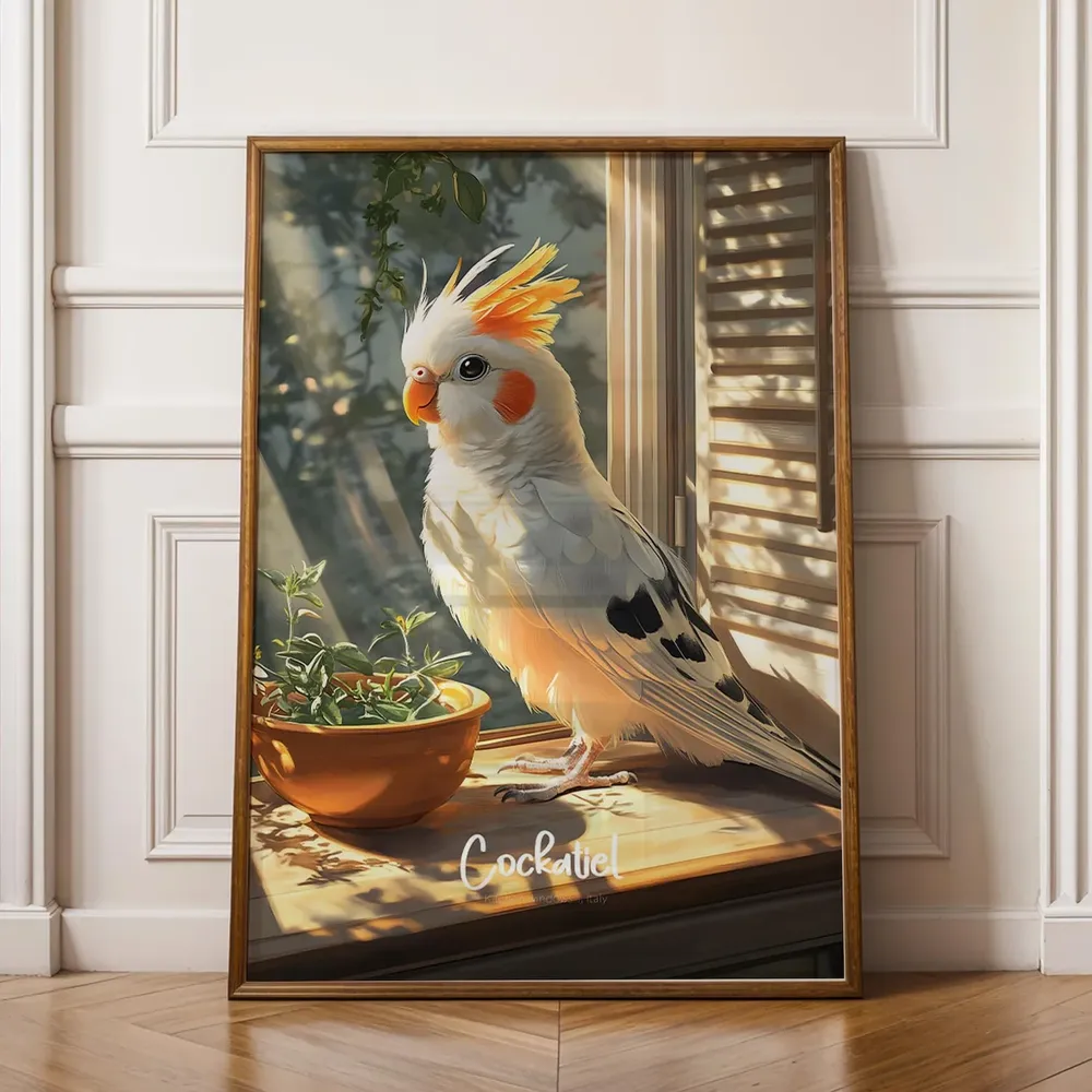 Cockatiel Print, Modern Avian Wall Art