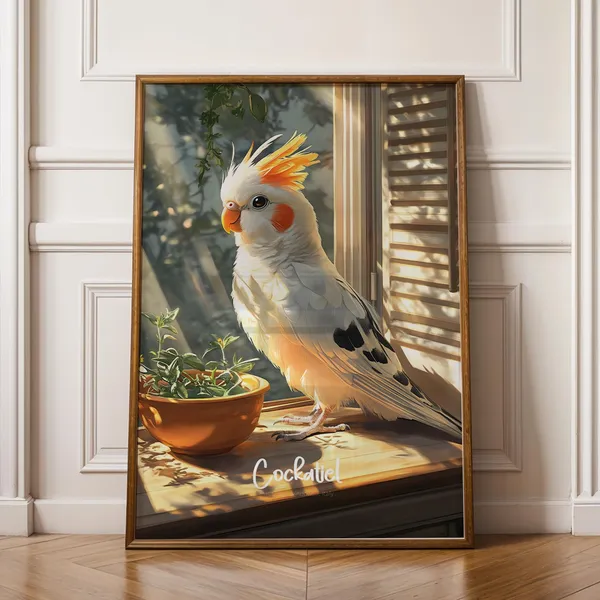 Cockatiel Print, Modern Avian Wall Art