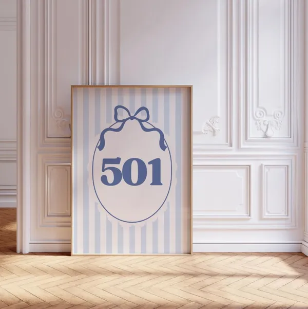 Dorm Number Chinoiserie Art Poster