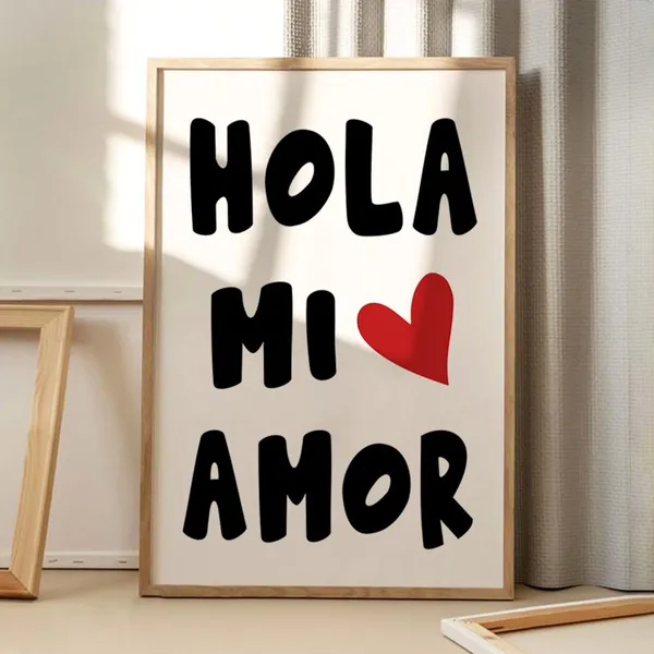 Hola Mi Amor Retro Typography Art Print