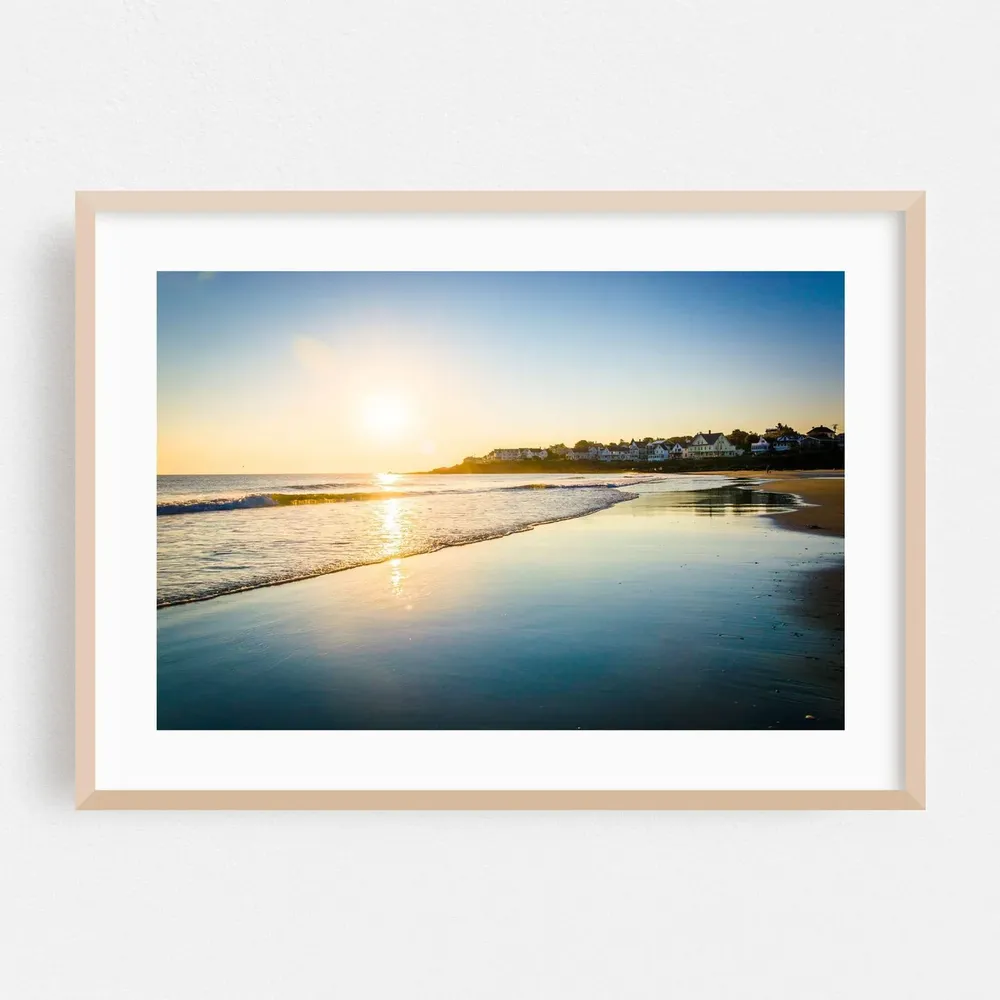 York Maine Coastal Sunset Travel Poster