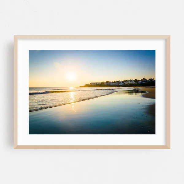 York Maine Coastal Sunset Travel Poster