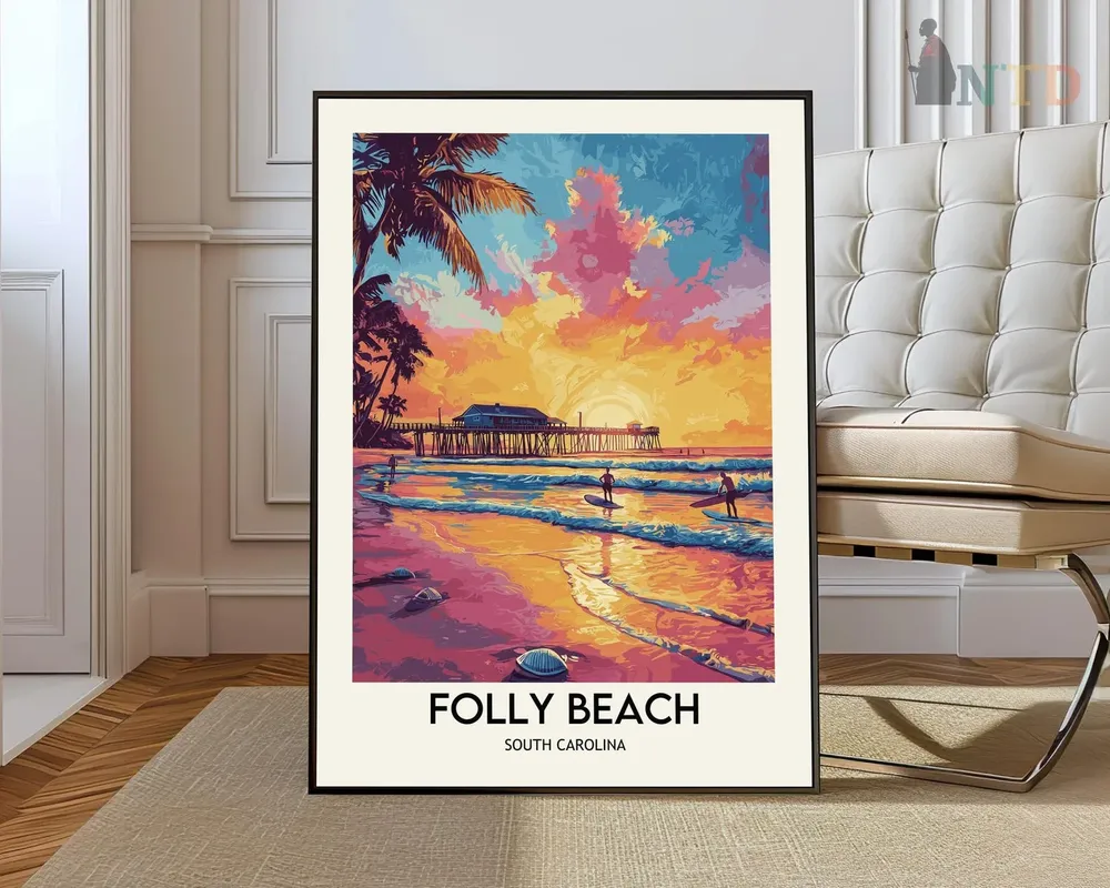 Folly Beach South Carolina Poster Print