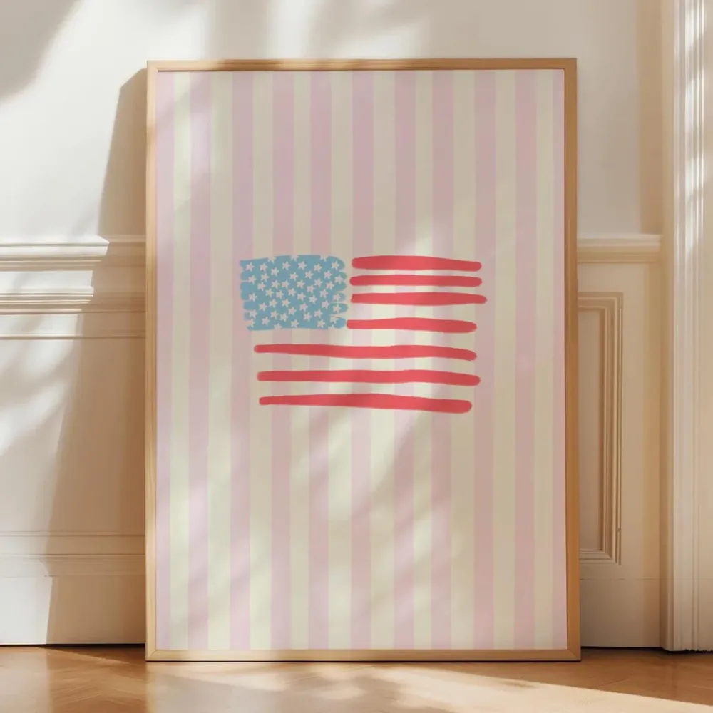 Coastal Flag Trendy Preppy Travel Poster