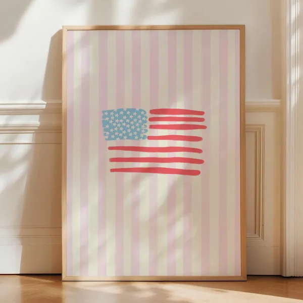 Coastal Flag Trendy Preppy Travel Poster
