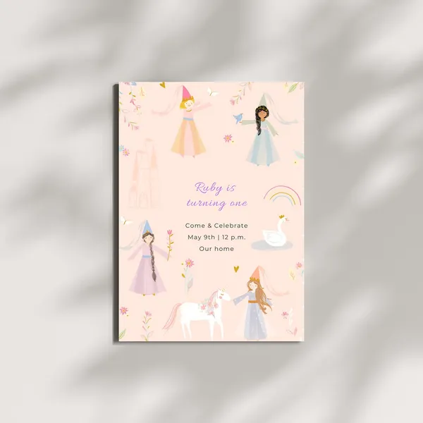 Whimsical Princess Party Invite Birthday Template