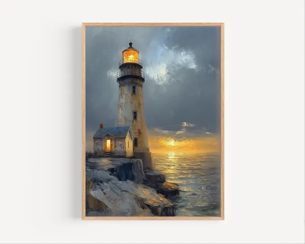 Lighthouse On Lake Erie, Great Lakes Travel Poster