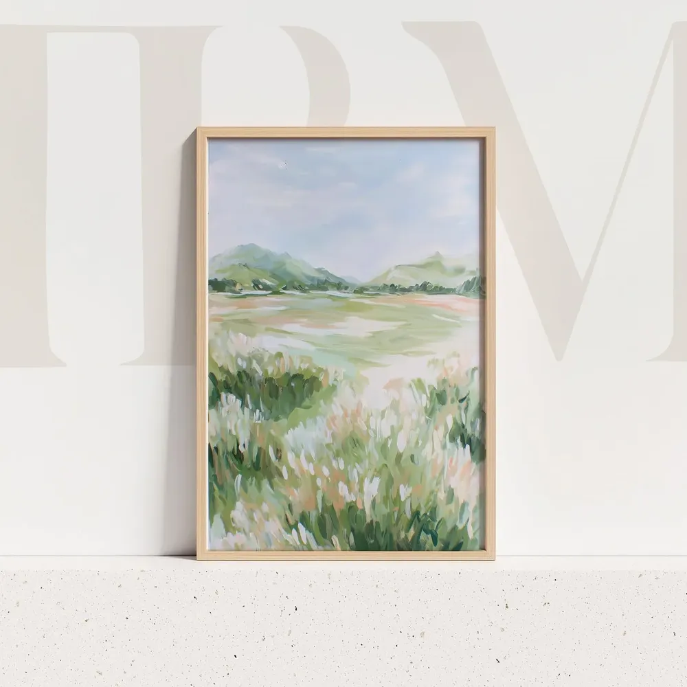 Green Impressionist Landscape Art Print
