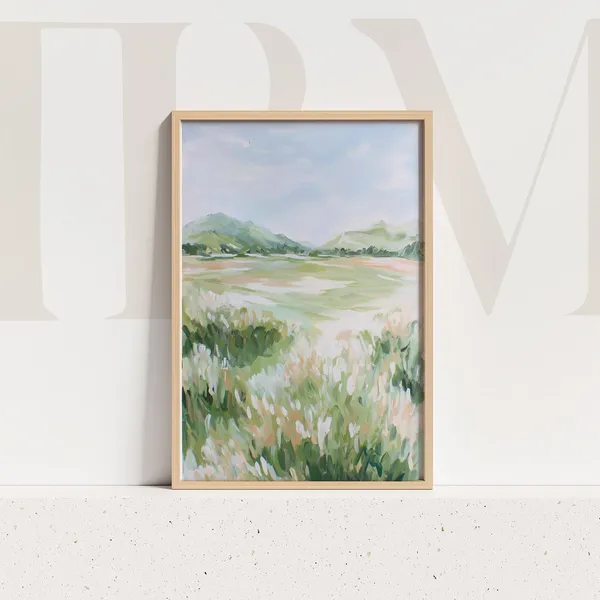 Green Impressionist Landscape Art Print