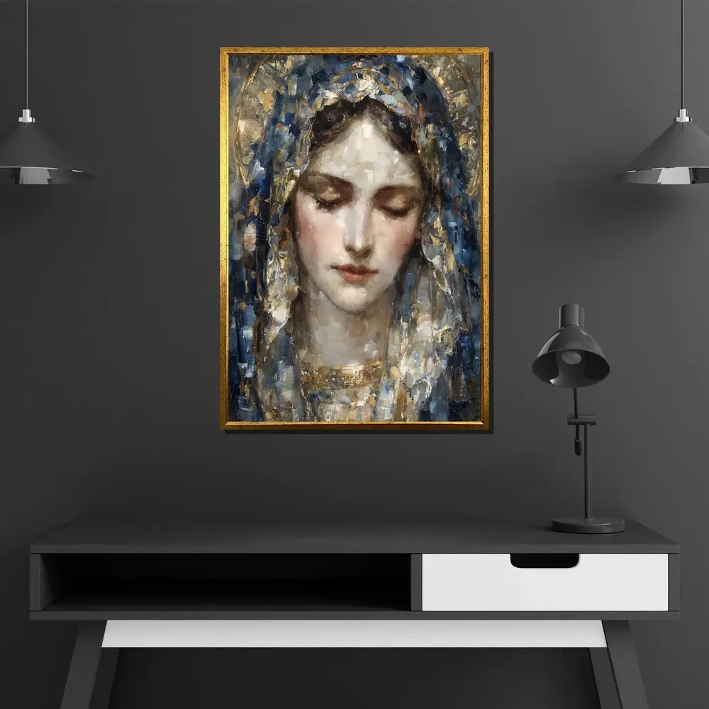 Virgin Mary Elegant Religious Wall Art Poster - Image 2