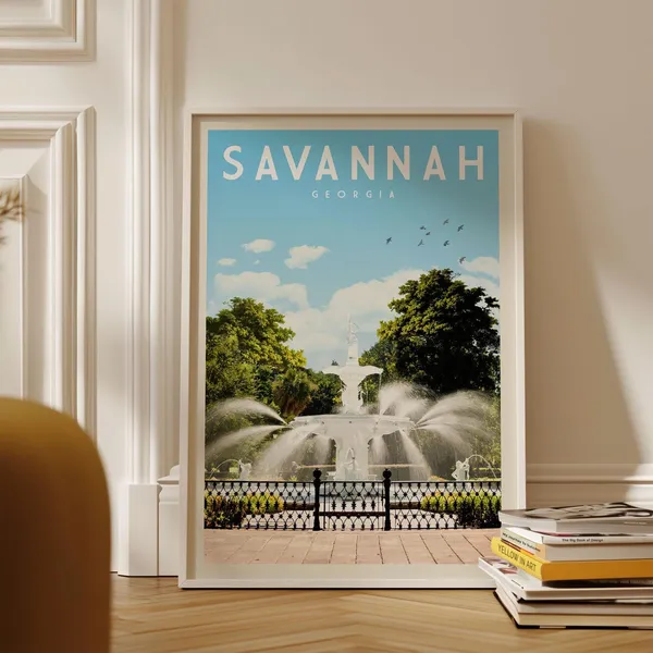 Savannah Vintage Georgia Travel Poster Print