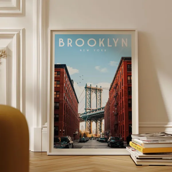 Brooklyn Vintage New York Travel Poster