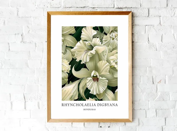 Rhyncholaelia Digbyana Honduras National Flower Art Print