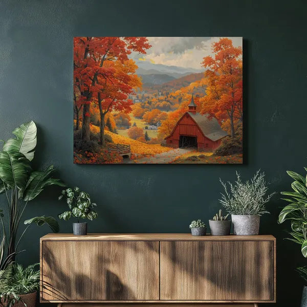 Vermont Vintage Fall Foliage Covered Bridges Poster