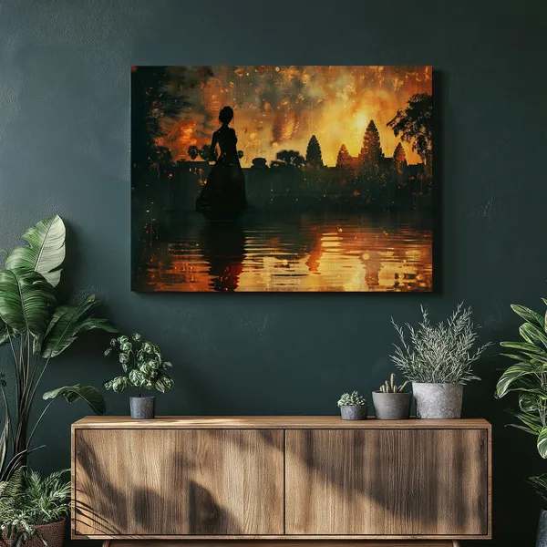 Cambodia Art Print, Angkor Wat and Khmer Dance