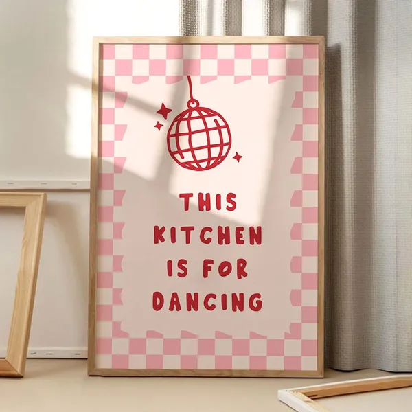 This Kitchen Is For Dancing Retro Poster Print