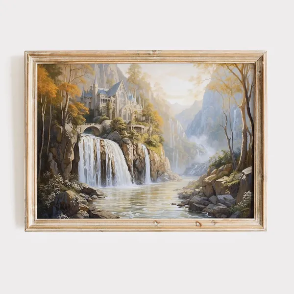Rivendell Fantasy Painting, Lord of the Rings Poster