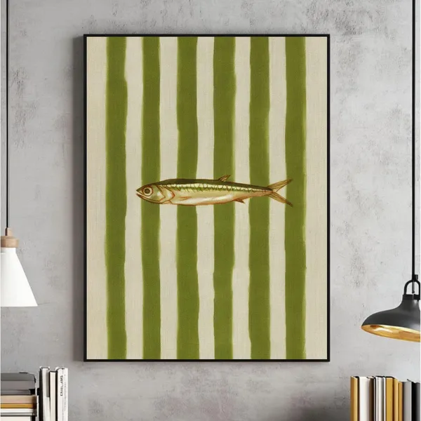 Sardines Modern Vintage Food Illustration Art Print