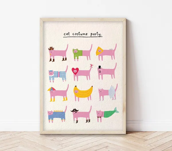 Cat Costume Party Art Print