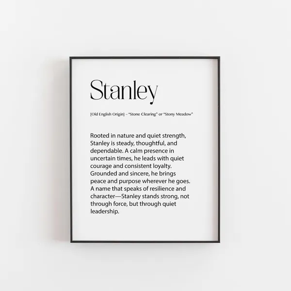 Stanley Name Meaning Print, Vintage Boy Decor