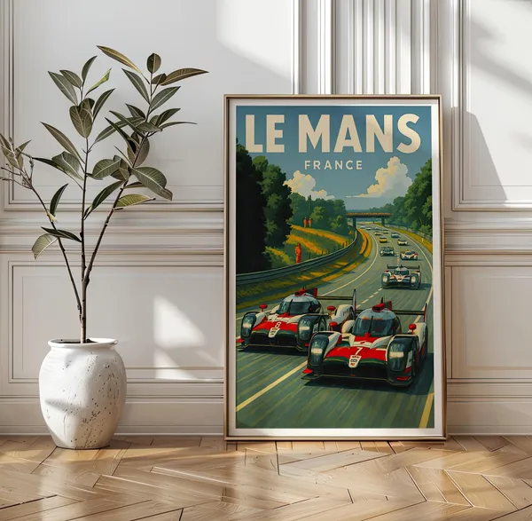 Le Mans Vintage Motorsport Travel Poster