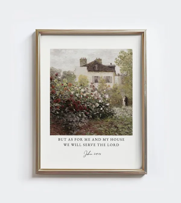 As For Me My House Scripture Art, Farmhouse Decor