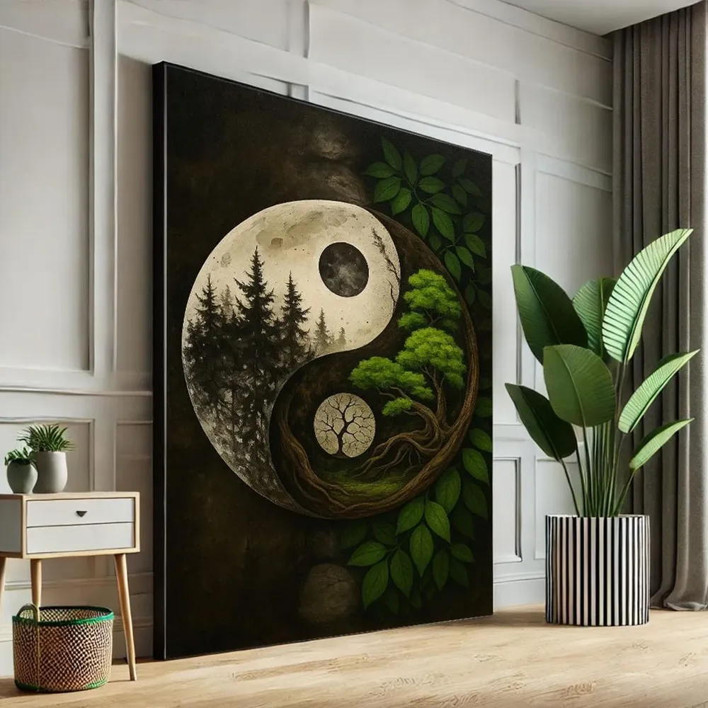 Yin Yang Nature Boho Living Room Art Print