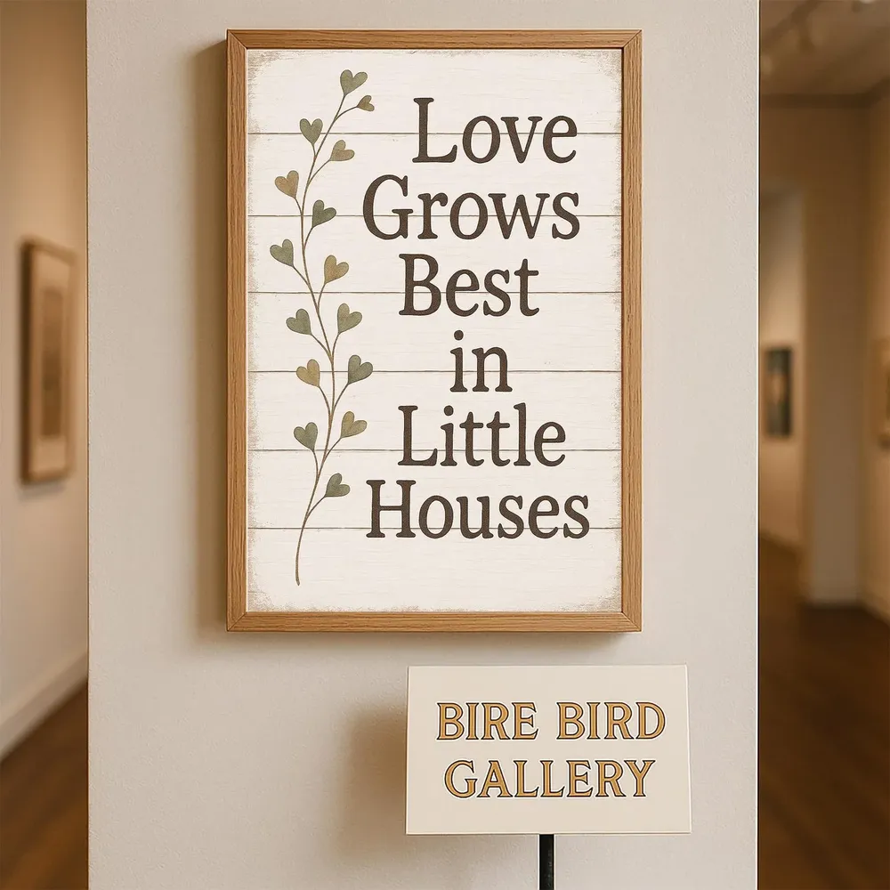 Love Grows Best In Little Houses Quote Print, Farmhouse