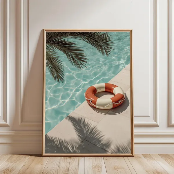 1970s Retro Palm Tree Buoy Art Print