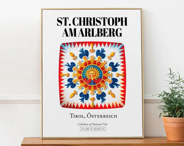 St Christoph Am Arlberg Austria Traditional Tile Pattern Art Print