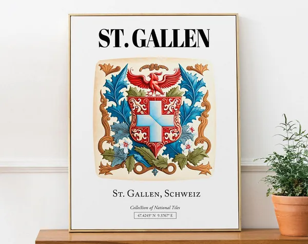 St Gallen Schweiz Traditional Tile Pattern Art Print