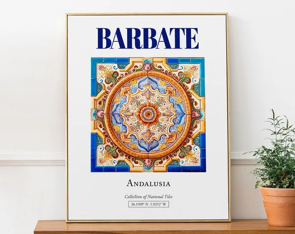 Barbate Andalusia Spain Folk Traditional Tile Art Print