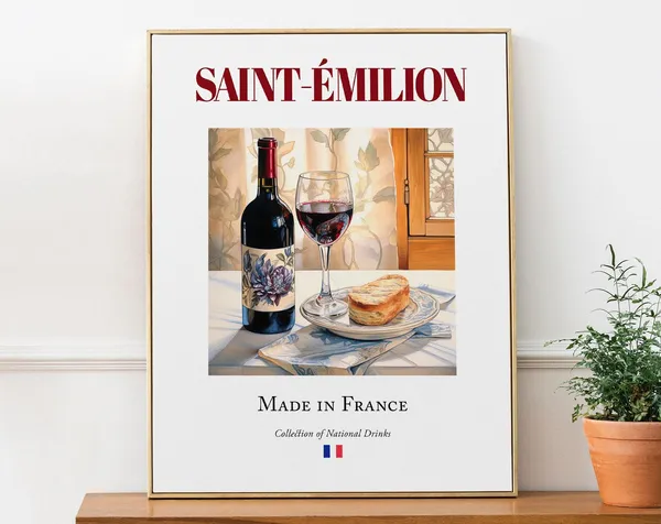 Saintemilion Maiolica Tile Drink Poster, Gironde
