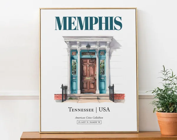 Memphis Tennessee USA Minimalist Watercolor Poster