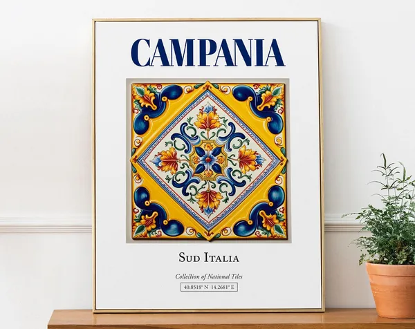 Campania Sud Italia Italy Folk Maiolica Tile Art Print